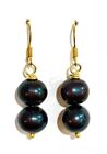 Freshwater Peacock Pearls gold plated drop Dangle  Earrings, gifts for her