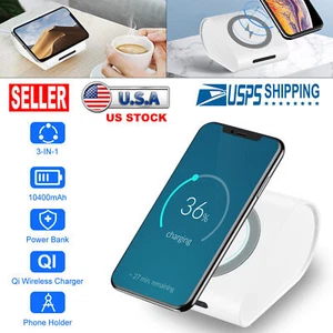 2023 Power Bank Wireless Charging USB LED Portable Battery Fast Charger White - Picture 1 of 12