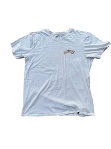 Hurley Mens White Graphic Tee L 100% Cotton Vintage-Inspired Design - Picture 1 of 7
