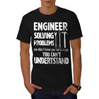 Wellcoda Engineer Solve Problem Mens T-shirt, Gag Graphic Design Printed Tee