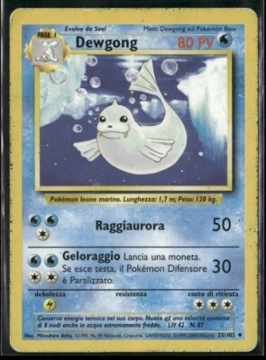 Pokemon TCG Dewgong 25/102 Unlimited Base Set Italian - Image 1 of 4