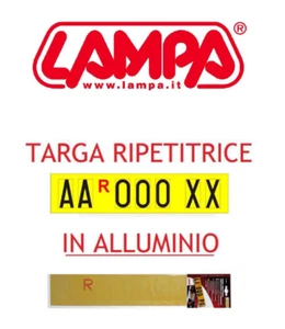 TARGA RIPETITRICE RIMORCHI COMPLETA DI NUMERI E LETTERE ALTA QUALITA' LAMPA98071 - Foto 1 di 1