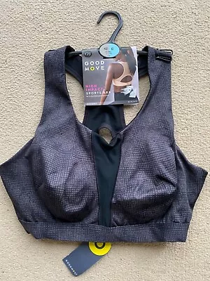 Bnwt M & S Goodmove Black Mix High Impact Sports Bra With Racer Back - Size 42c! • 14.65€