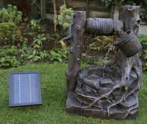 Gardenwize Outdoor rustikaler Ziegelbrunnen Solar Brunnen Funktion Batterie Backup - Bild 1 von 8