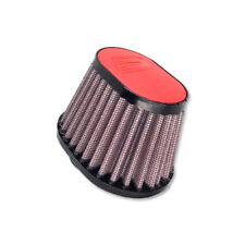 DNA Oval Red Leather Top Air Filter, Inl: 54mm, Len: 87mm, PN: OV-5400-L-R