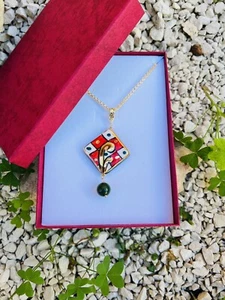 Collana Mattonella Maiolica in ceramica di Caltagirone Made In Sicily - Foto 1 di 4