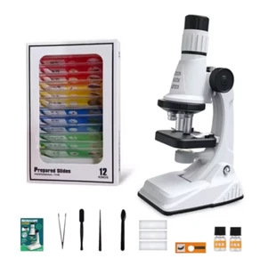 Children Microscope Kit 200x 600x 1200x Biological Science Stem Toy School Home - Picture 1 of 6