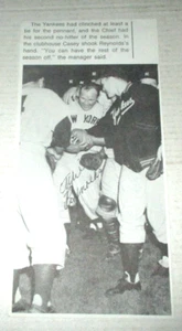 Vintage Allie Reynolds Signed Baseball Magazine Photo - New York Yankees Star - Picture 1 of 2