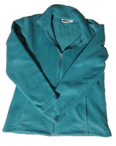 Bass Pro Shops Fleece Jacket Women's Large FullZip Teal With Pockets Vintage - Picture 1 of 15