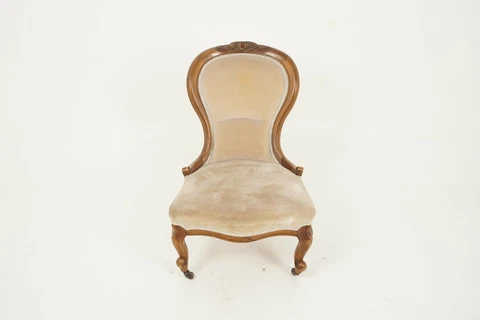 Antique Victorian Chair, Walnut, Women's Parlour Chair, Scotland 1870, H283 Cover
