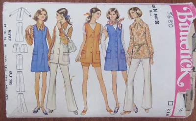 Butterick 5680 Sewing Pattern Ladies Semi Fit A Line Tunic Button Blouse Trouser - Image 1 of 4