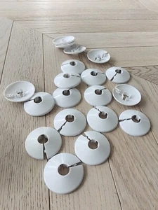 radiator pipe covers plastic pipe collars 15mm white x 2 - Picture 1 of 7
