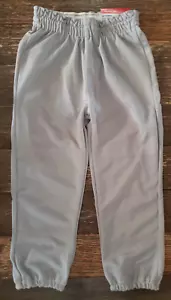 NWT Youth Elastic Waist Pull Up Gray Baseball Pant Youth Size Medium Back Pocket - Picture 1 of 7