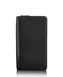NIB TUMI zip around long travel wallet Nassau black leather men's organizer - Picture 1 of 3