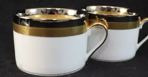 Fitz & Floyd PLATINE D'OR 2 tazas (platillos no incluidos) EXCELENTE ESTADO - Imagen 1 de 6