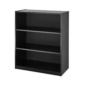 Mainstays MS89-010-092-40 31'' 3-Shelf Adjustable Bookcase - Black