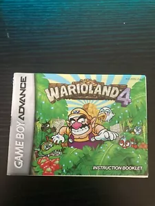 Wario Land 4 Nintendo Game Boy Advance solo manual ~ folleto de instrucciones - Imagen 1 de 2