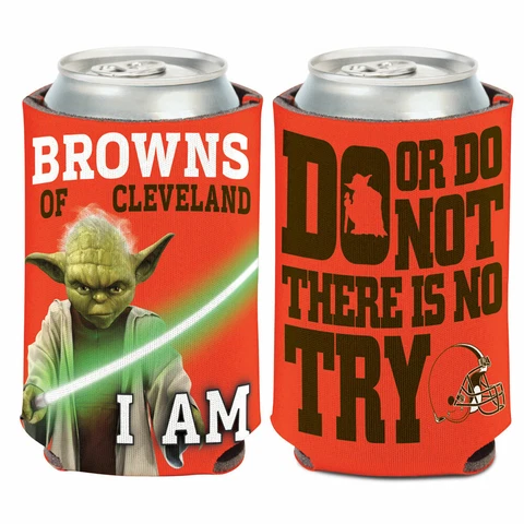 CLEVELAND BROWNS STAR WARS YODA SOFT FOAM CAN BOTTLE COOZIE COOLER HOLDER Cover