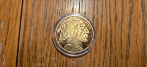 Moneda tributo a búfalo chapada en oro 2023 $50 Casa de la Moneda de Coleccionista Nacional - COPIA - Imagen 1 de 2