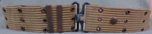 WWII US Army M-1936 Khaki Web Pistol Belt w/Alloy Buckle & Steel Keepers - Picture 1 of 5