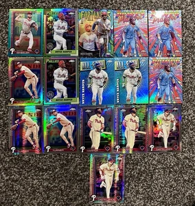 2025 Topps Chrome Philadelphia Phillies 16 Card Insert Lot - Harper Turner More - Picture 1 of 5