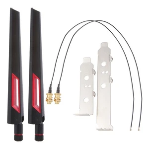 2X(2X8Dbi Dual Band M.2  MHF4 U.Fl Kabel zu RP-SMA Pigtail WiFi Antennenset2997 - Bild 1 von 7