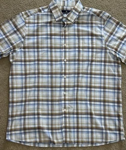 Hart Schaffner Marx Men’s Short Sleeve Plaid Shirt Cotton Multi Color Size XL - Picture 1 of 6
