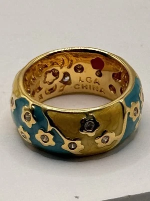 Flowering Vines Enamel band ring Lauren G. Adams Size 8 - Image 1 of 4