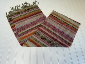 Schal 100% KASCHMIR Damen kariert bunt Quaste Fransen Schottland - Bild 1 von 2