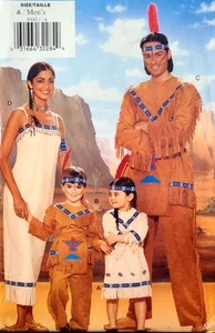 UC Butterick P445 4171 Sew Pattern Men's Native American Indian Costume Powwow - Picture 1 of 5