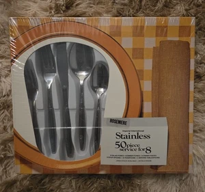 Vintage Imperial International Rosemere Stainless 50 piece service for 8 (New) - Picture 1 of 2