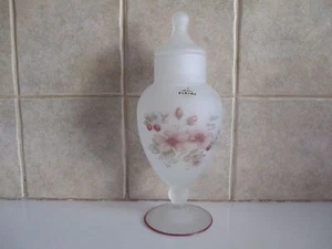 VASO CON PIEDINI IN VETRO VICHINGO ALTO 10", BIANCO SATINATO "BRISTOL STYLE" HP STAMPA FLOREALE - Foto 1 di 12