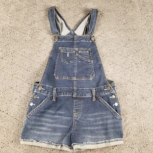 Union Bay Shortalls Womens Size Small Blue Dark Wash Stretch Denim 2 Inch Inseam - Picture 1 of 8