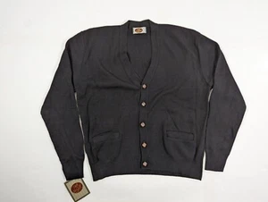 Vintage Ted McGill Herren Strickjacke groß schwarz Holzstil Knöpfe Taschen USA - Bild 1 von 11