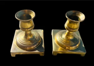 Set o 2 portacandele vintage in ottone 6,5x8 cm - Foto 1 di 9