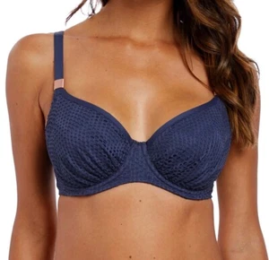 Fantasie Marseille Bikini Top Twilight Size 32H Gathered Full Cup Blue 6680 New - Picture 1 of 12