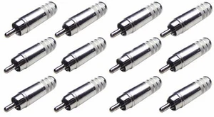(12 Pack) Switchcraft 3502A Long Body Cable End RCA Male with Solder Terminals - Picture 1 of 2