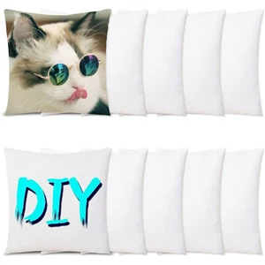 18" x 18" Weiß Sublimation Blank Kissenhülle Überwurf Kissenbezug für Hitze Presse - Bild 1 von 14