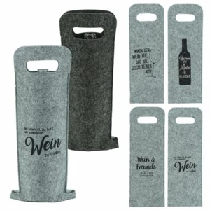 Flaschentüte mit Tragegriff Spruch Filz Geschenktasche Wein Tasche Mitbringsel - Bild 1 von 1