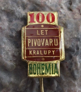 100 Years Pivovar Kralupy Czech Lager Beer Centenary Bohemia Pin Badge - Picture 1 of 2