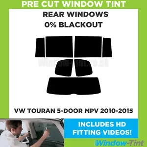 For VW Touran 5-door MPV 2010-2015 Pre Cut Window Tint Rear 0% Blackout Film - Picture 1 of 10