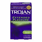 Trojan Premium Quality Latex Condom Extended Pleasure Smooth Lubricant 12 ct