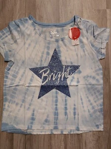 NWT JUSTICE GIRLS Tie Dye Glitter Star Bright Top size 10 (u) - Picture 1 of 2