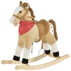 Kids Plush Ride On Toy Rocking Horse Cowboy Rocker with Fun Realistic Sounds