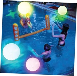Pool Toys - Light Up Beach Balls for Kids w/ 8 Light Modes, Pool Beach 4 Pack - Picture 1 of 8