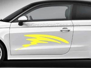 Car Body Stickers Custom Side Stripes Vinyl Graphic Decals - Choice 16 Colours - Picture 1 of 12