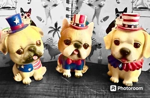 Hanna's Handiworks PATRIOT POOCH Julio Pug Laboratorio Bulldog Estante en Niveles Cuidadores Nuevo con Etiquetas - Imagen 1 de 10