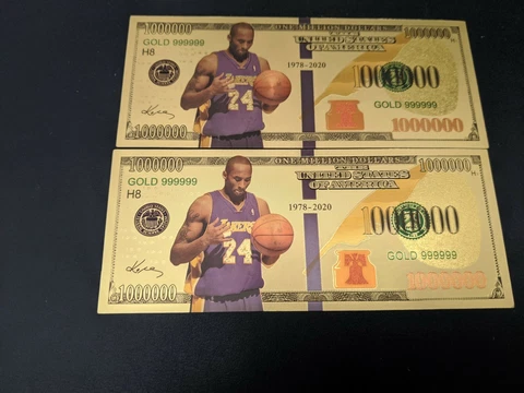 $1,000,000 24K Gold Foil Kobe Bryant Collectible Novelty Bill Lakers B Cover