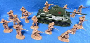 Carro armato giocattolo classico seconda guerra mondiale / guerra di Corea russo T-34/85 con fanteria cinese - Foto 1 di 5