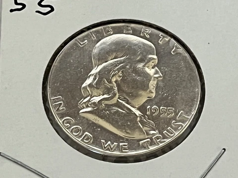 1955 P Franklin Silver Half Dollar XF 90% Silver 50c X-FINE # 802 Cover